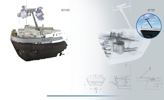 convert your point cloud boat into a 3d model