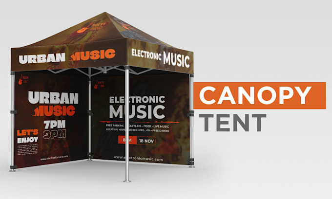 design tent, flag, table cover and canopy for your exhibition
