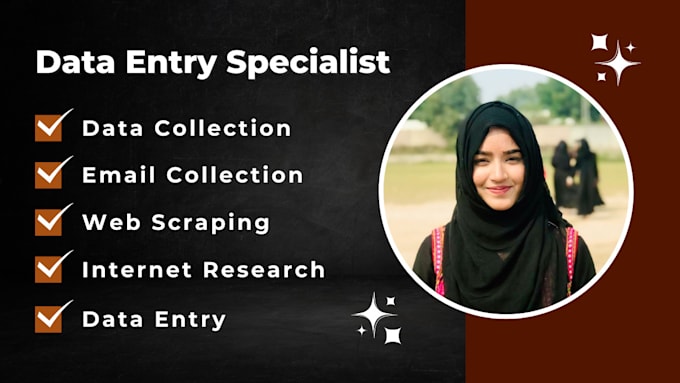 do data entry, email collection, web scraping and web research