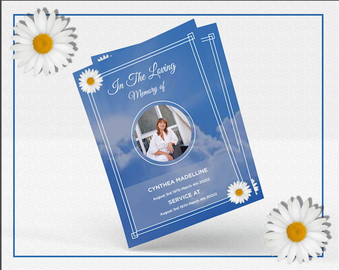 Design beautiful funeral, obituary flyers and programs by