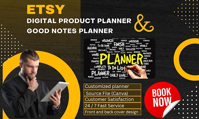 Design etsy digital product planner good notes calendar to sell