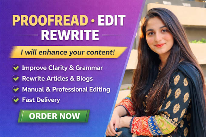 proofread, edit and rewrite your content