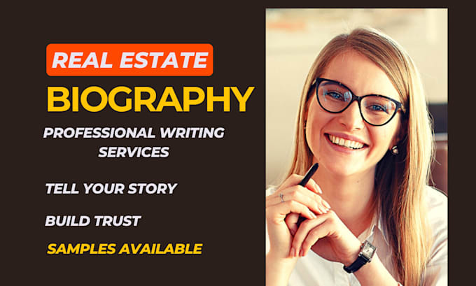 write professional real estate bio, realtor bio, agent bio