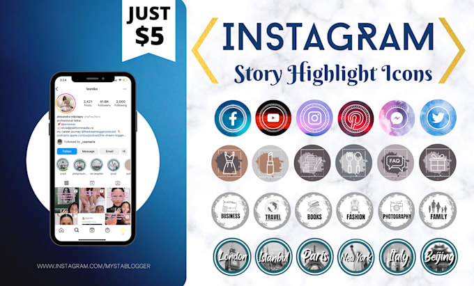 design custom instagram icons,insta icons,highlight icons