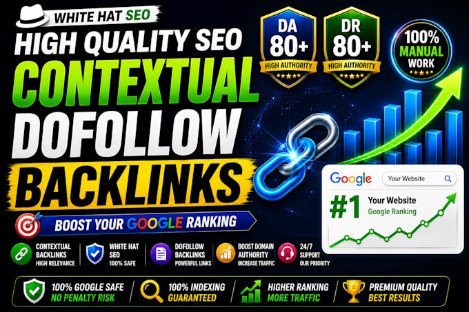create high authority da 90 plus SEO dofollow backlinks for google ranking