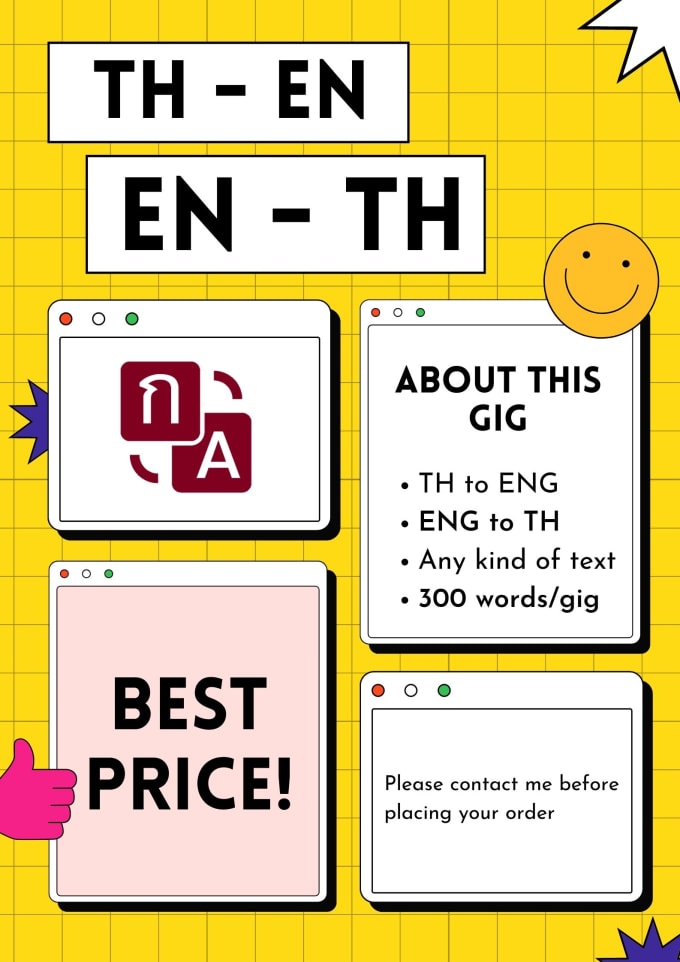Translate english to thai or thai to english by Mayrjk Fiverr