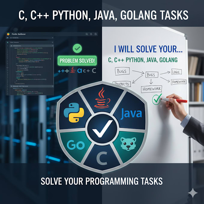 solve your c, cpp, python, java, and golang programming tasks