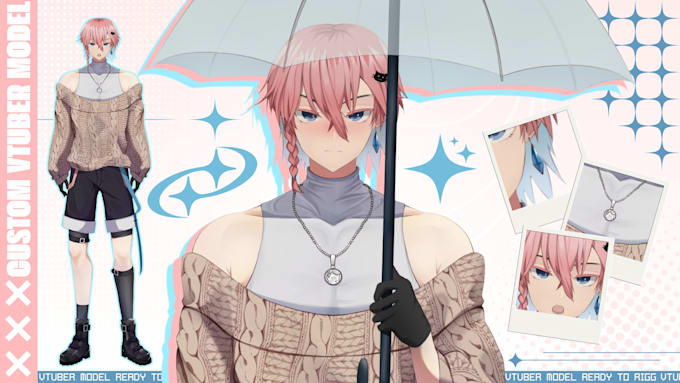 design high quality live2d vtuber avatar model in anime style for streaming