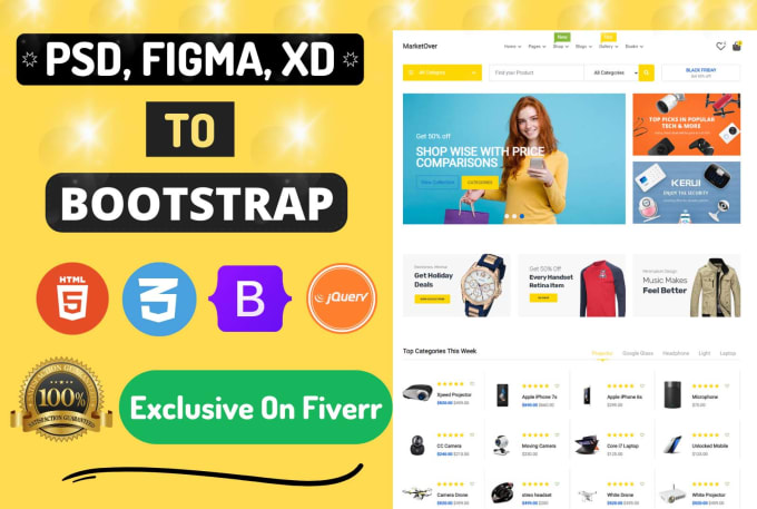 Convert Psd To Html Figma To Html With Responsive Web Design Using Bootstrap By Sakkhar82 Fiverr 1454