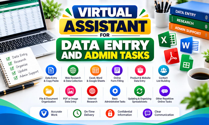 be your virtual assistant for data entry and admin tasks