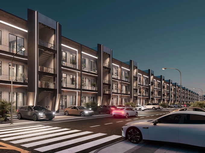 create realistic exterior 3d rendering visualization villas
