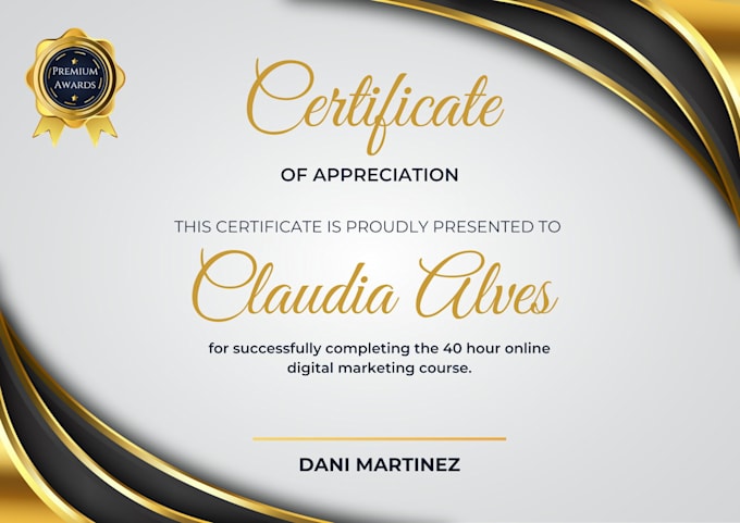 Do modern and professional certificate design by Saminadeem07 | Fiverr