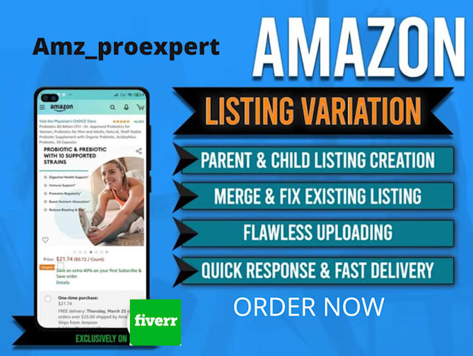 create or fix amazon product listings or parent child variation listings