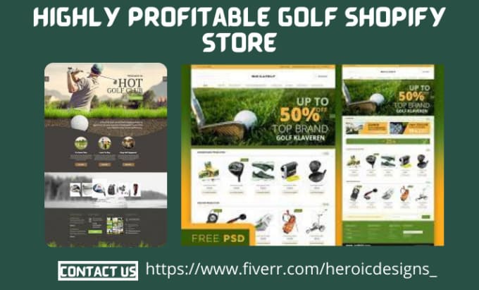 concept Nieuwe betekenis Motivatie Design a highly profitable golf shopify store sport website golf club store  by Heroicdesigns_ | Fiverr