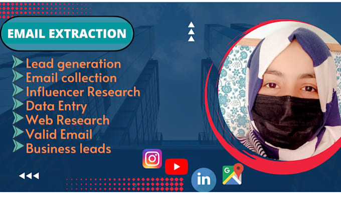 do email extractor,valid b2b, linkedin,googlemap search,influencer research