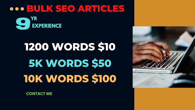 write bulk human SEO articles and blog posts for your website
