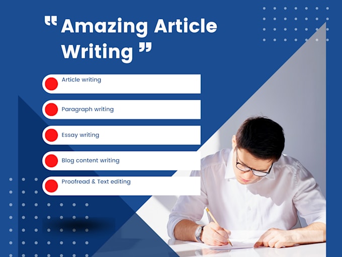 write amazing articles, essays, summaries and will proofread as well