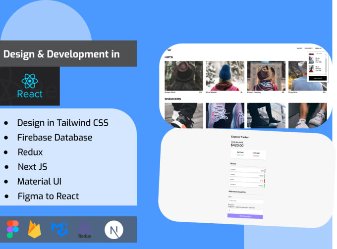 Create a web app and design it with react js by Qubit10 | Fiverr
