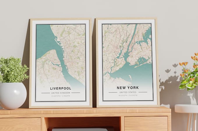 create premium quality custom city map posters