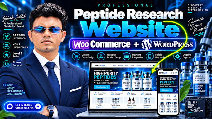 build fda compliant peptide website and research peptide ecommerce store and app