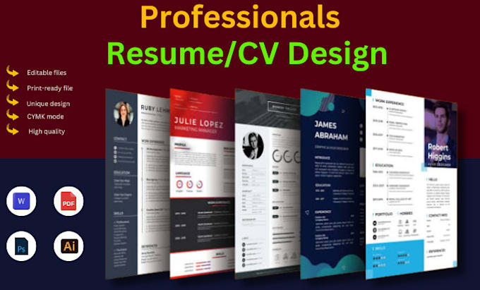 write and design a professional, ats friendly resume and CV