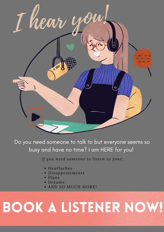 Offer my listening services by Blairecastillo Fiverr