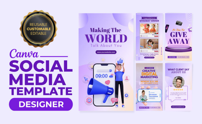 Design a custom canva templates for your social media posts by
