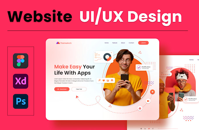 design aesthetic landing page or website UI ux in xd or figma