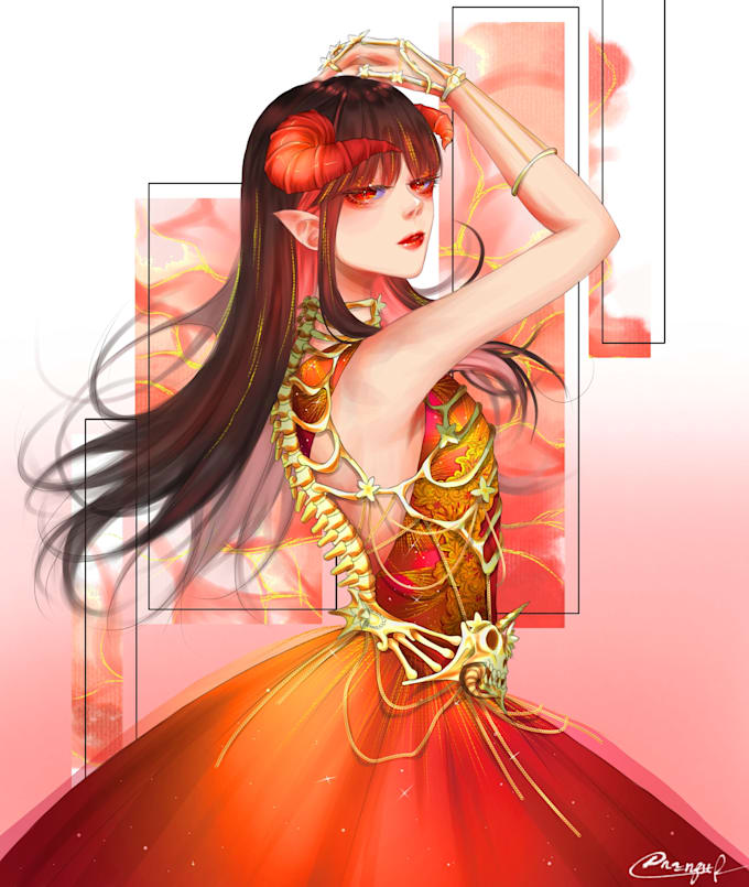 draw digital ilustrasion with anime style for you