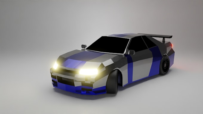 create low poly car 3d models