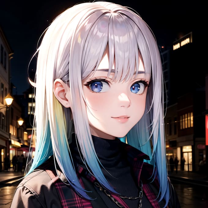 design an original anime character, profile picture, concept