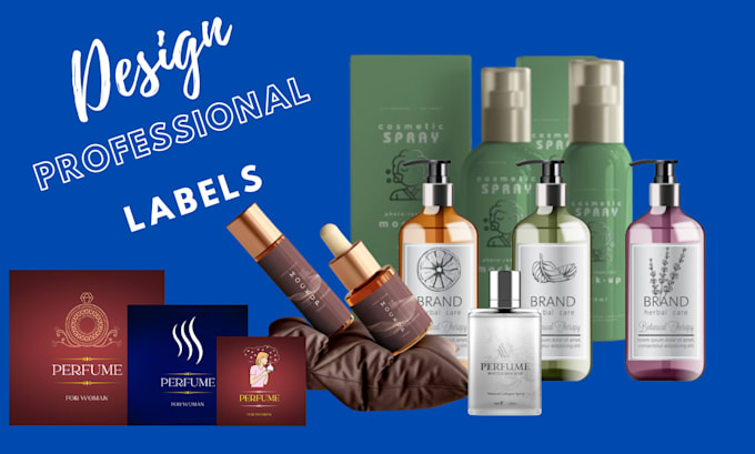 design perfume label, product label, bottle label