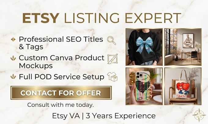 create etsy SEO listings with canva mockups