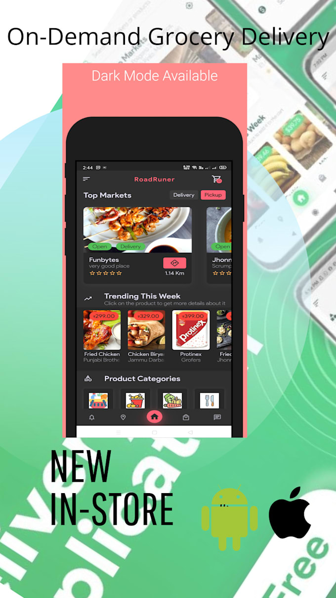 Setup grocery, food, pharmacy, store delivery mobile apps with admin panel by Maebietech Fiverr
