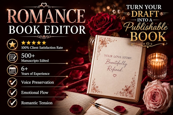 transform your romance manscript into a polished, publication ready book