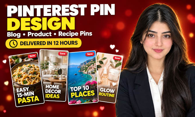 design professional pinterest pins within 12 hours