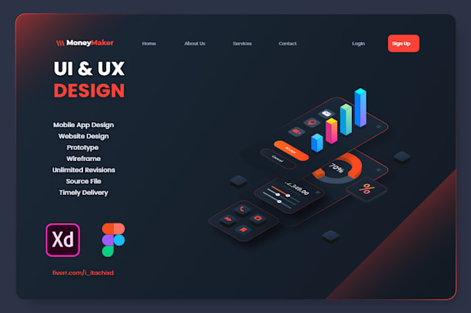 Design landing page ui ux design in adobe xd or figma by I_itachixd ...