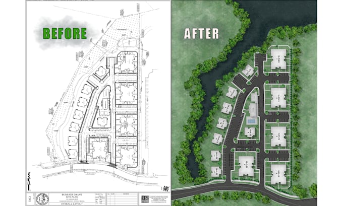 architectural rendering site plan, subdivision layout
