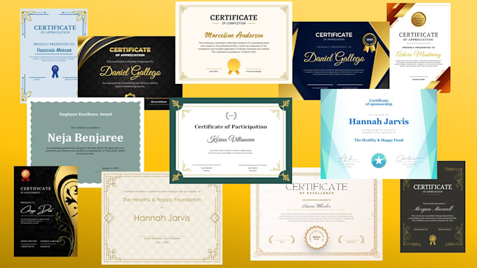 Design professional certificate for you in 12 hrs by Auniruddhya | Fiverr