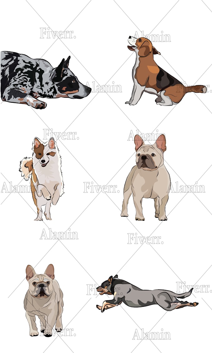 make your dog, cat, and animals into cartoon vector portrait