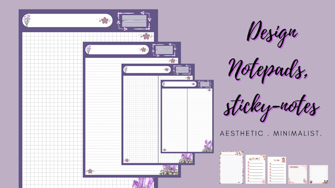 Design aesthetic printable notepads, sticky notes by Shaymaeb22 | Fiverr