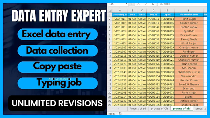 do fastest data entry in one day and do internet research