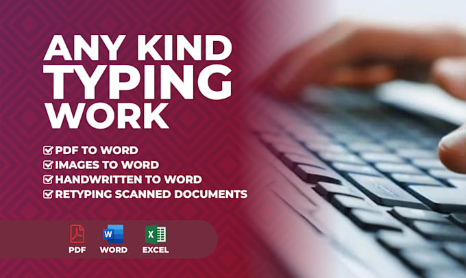 Retyping Job Example Do any kind of typing work, retyping work for 24 hours