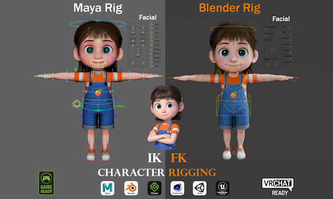 create a professional 3d character rig