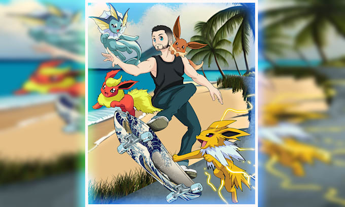 draw you as a pokemon trainer with your pokémon