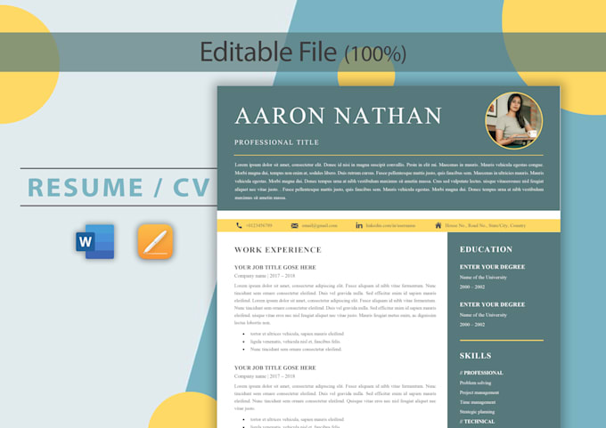 design your resume, CV in ms word within few hours