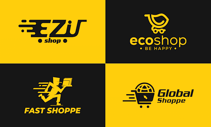 design an innovative ecommerce store logo, amazon, etsy, shopify brand identity