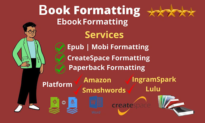 format ebook, paperback and layout design for print book and ebook