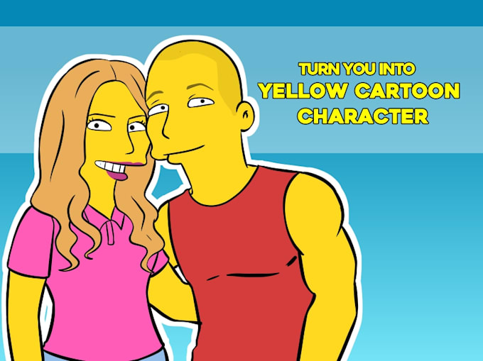 draw you in yellow cartoon character style