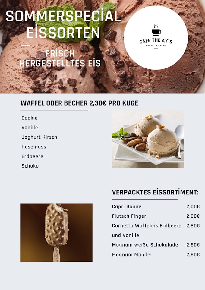 design a personalized menu card I present it in print ready pdf format